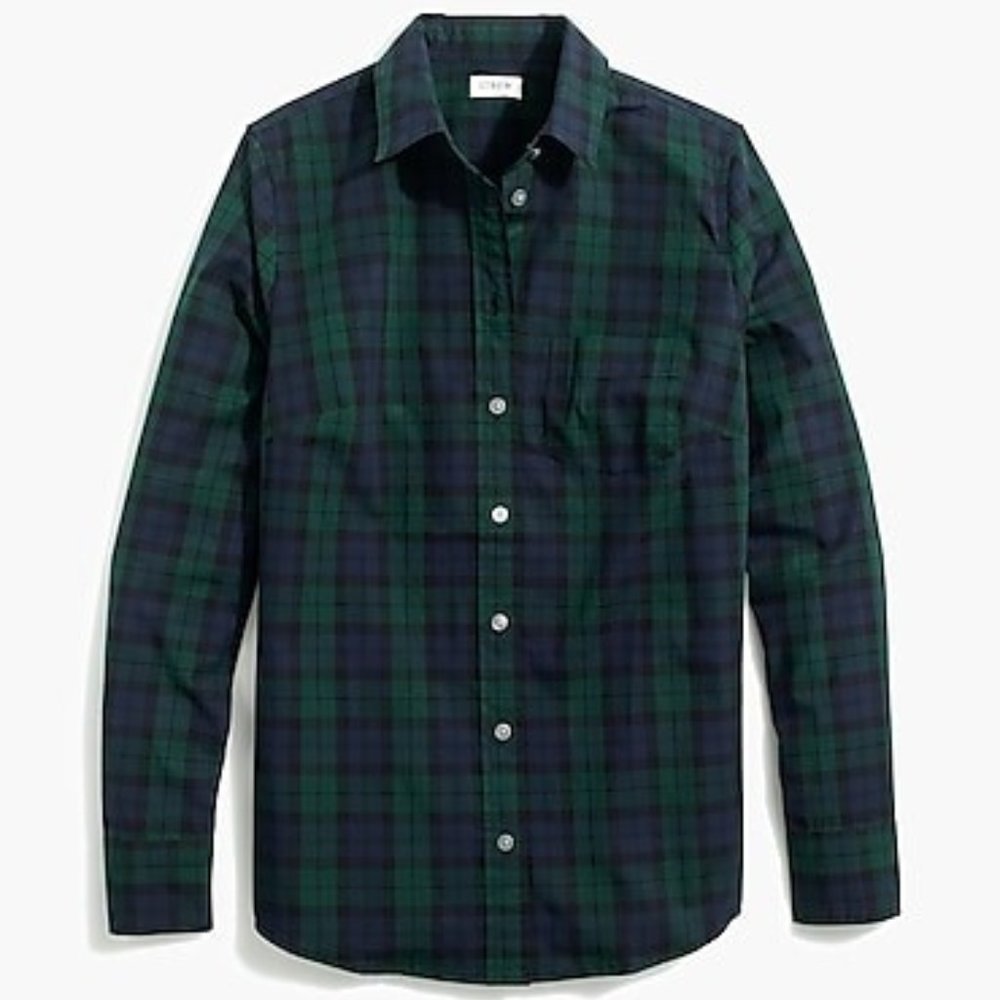 J.CREW Women Plaid Button-Up Poplin Shirt SP NWT